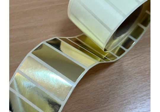 Etikety na kotúči 15x50 mm (VxŠ), zlaté lesklé, 4000 ks, 40, IN