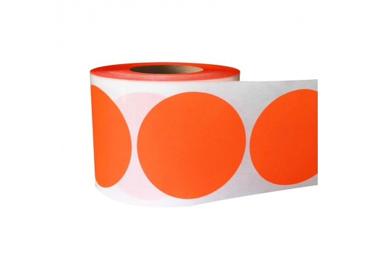 Etikety na kotúči 15x15 mm (VxŠ), oranžové, 10000 ks, 40, IN, kruh